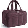 BAGSMART Travel Toiletry Bag, Puffy Large Toiletry Bag for Women, Lightweight Cosmetic Makeup Bag Organizer with Handle for Traveling, Accessories, Essentials, Toiletries (Black)(Black Purple)