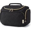 BAGSMART Travel Toiletry Bag for Women, Cosmetic Bag Makeup Bag Organizer with Handle, Travel Bag for Toiletries, Travel Accessories, Full Sized Container(Black)