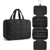 BAGSMART Travel Toiletry Bag for Womne, Hanging Travel Bag for Toiletries, Puffy Makeup Cosmetic Bag Organizer, Carry-on Travel Accessories Essentials, Camel(Black-2)