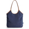 BAGSMRT Corduroy Tote Bag for Women with Zipper Casual Shoulder Bag(Navy Blue)