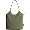 BAGSMRT Corduroy Tote Bag for Women with Zipper Casual Shoulder Bag(Olive Green)