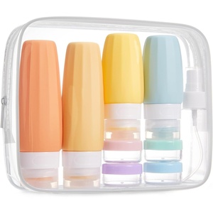 BAGSMART 18 Pack TSA Approved Travel Bottles for Toiletries, Leak Proof Silicone Travel Size Containers Bottles for Shampoo, Purple(03-Macaron)