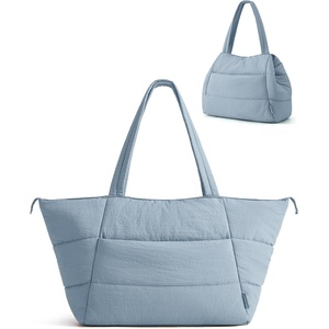 BAGSMART 2-in-1 Tote Bag for Women, Puffy Trapezoid Work Travel Handbag(French Blue)