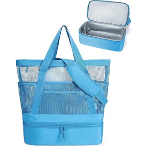 BAGSMART Beach Bag for Women, Large Beach Bag Swim Pool Bag(Blue)