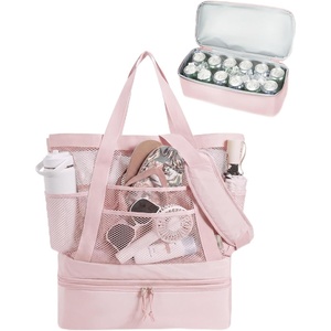 BAGSMART Beach Bag for Women, Large Beach Bag Swim Pool Bag(Pink)