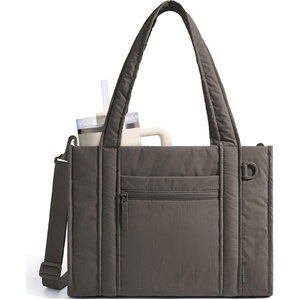 BAGSMART Boxy Tote Bag for Women, Crossbody Work Bag with Zipper(Dim Gray)
