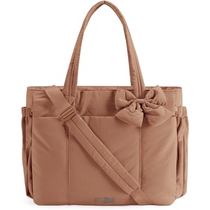 BAGSMART Crush Bow Tote Bag for Women, Puffer Travel Work Yoga Laptop Bag(Autumn Leaf)