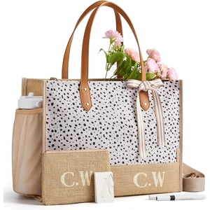 BAGSMART Personalized DIY Tote Bag for Women, 20.6L/24L Shoulder Handbag(Dalmatian Spot)