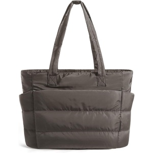 BAGSMART Puffy Tote Bag for Women, Lightweight Work Tote Handbag(Charcoal Gray)