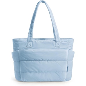 BAGSMART Puffy Tote Bag for Women, Lightweight Work Tote Handbag(Horizon Blue)
