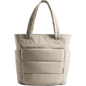 BAGSMART Puffy Tote Bag for Women, Lightweight Work Tote Handbag(Light Tan)