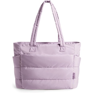 BAGSMART Puffy Tote Bag for Women, Lightweight Work Tote Handbag(Pinkish-purple)