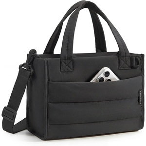 BAGSMART Small Tote Bag for Women, Work Teacher Bag with Zipper Closure(Classic)