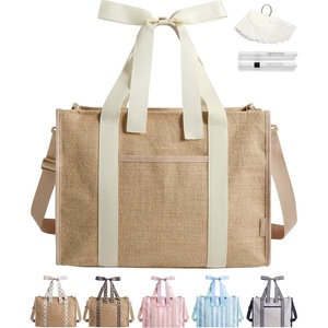 BAGSMART Tote Bag for Women, Personalized Teacher Appreciation Gifts(Jute Beige Webbing)