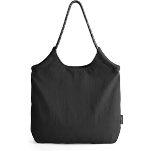 BAGSMART Tote Bag for Women, Travel Tote Beach Bag with Zipper for Gym(Black)