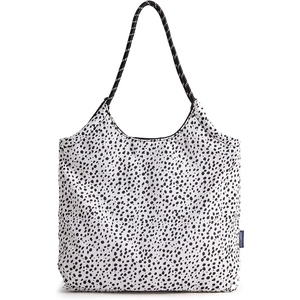 BAGSMART Tote Bag for Women, Travel Tote Beach Bag with Zipper for Gym(Spotted Pattern)