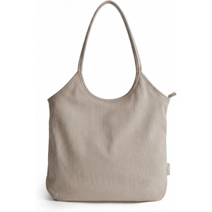BAGSMRT Corduroy Tote Bag for Women with Zipper Casual Shoulder Bag(Brown)