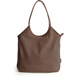 BAGSMRT Corduroy Tote Bag for Women with Zipper Casual Shoulder Bag(Tan Brown)