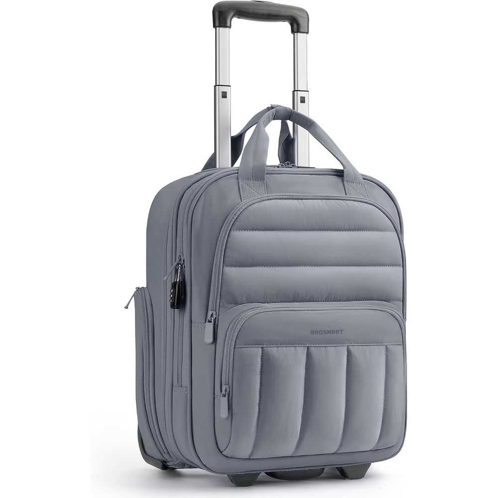 image:imageBAGSMART 16 inch Small Underseat Carry on Luggage Suitcase with WheelsGrey