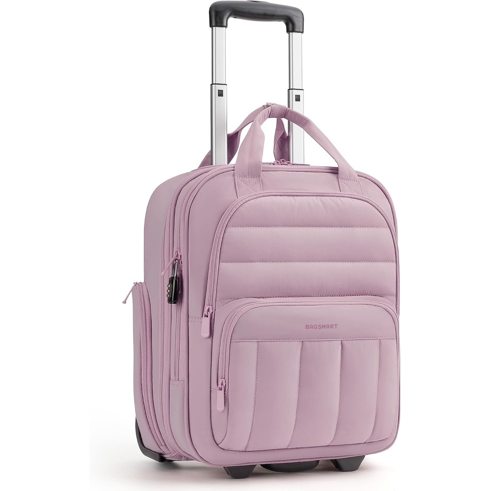 image:imageBAGSMART 16 inch Small Underseat Carry on Luggage Suitcase with WheelsPurple