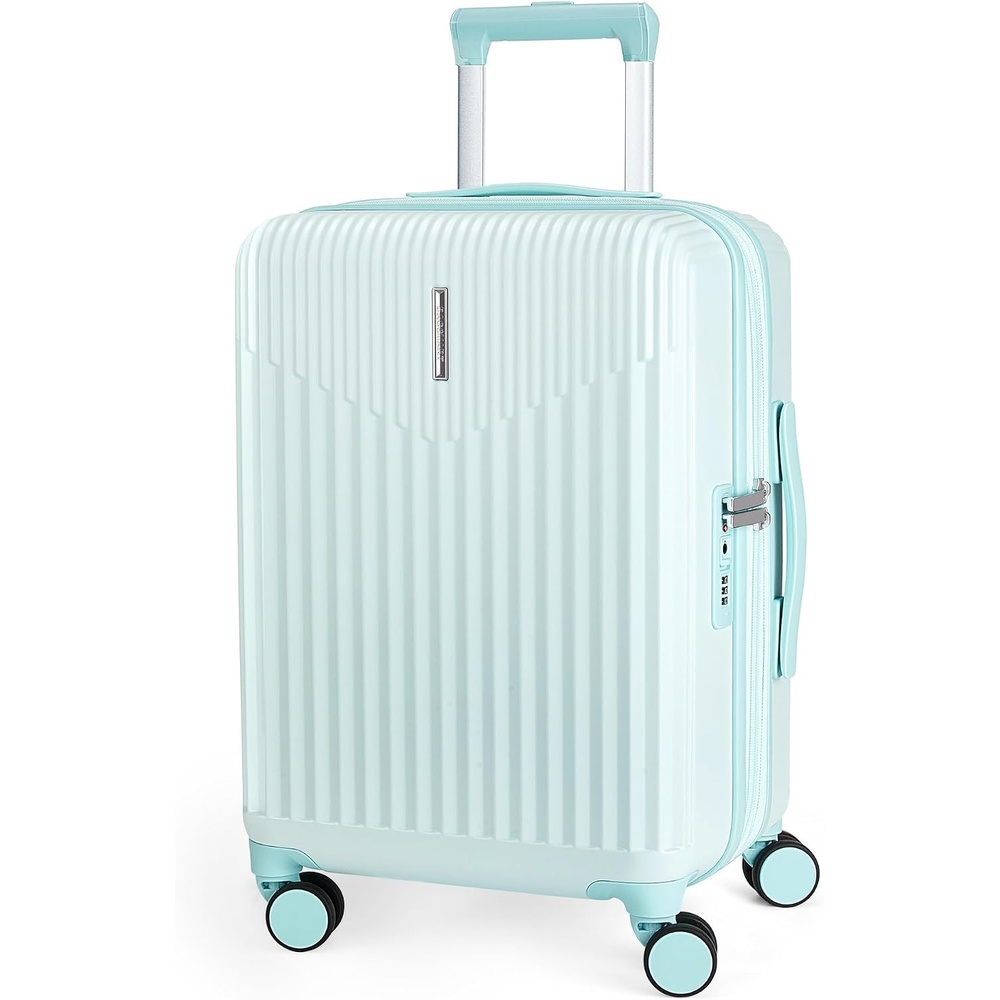 image:imageBAGSMART 20 Spinner CarryOn PC Hardside Expandable TSA Lock PinkMint Green
