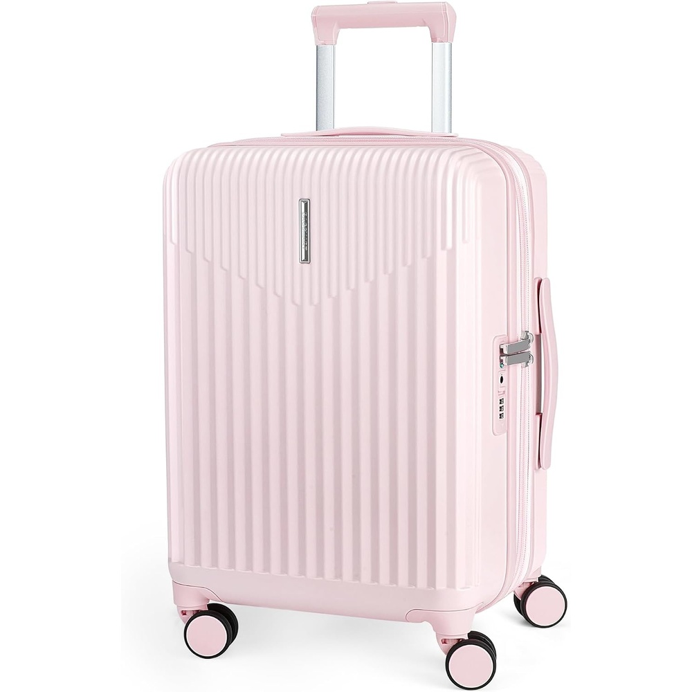 image:imageBAGSMART 20 Spinner CarryOn PC Hardside Expandable TSA Lock PinkPink