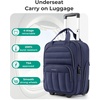 BAGSMART 16 inch Small Underseat Carry on Luggage, Suitcase with Wheels(Blue)
