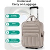 BAGSMART 16 inch Small Underseat Carry on Luggage, Suitcase with Wheels(Brown)
