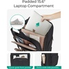 BAGSMART 16 inch Small Underseat Carry on Luggage, Suitcase with Wheels(Deep Black)
