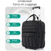BAGSMART 16 inch Small Underseat Carry on Luggage, Suitcase with Wheels(Deep Black)