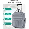 BAGSMART 16 inch Small Underseat Carry on Luggage, Suitcase with Wheels(Grey)