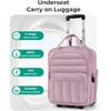 BAGSMART 16 inch Small Underseat Carry on Luggage, Suitcase with Wheels(Purple)
