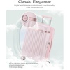 BAGSMART 20″ Expandable PC Carry-On Luggage Spinner Wheels, Green(Atlas Pink)