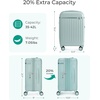 BAGSMART 20″ Expandable PC Carry-On Luggage Spinner Wheels, Green(Dark Sea Green)