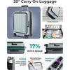 BAGSMART 20″ Expandable Top-Opening Carry-On, Double Spinner, TSA, Purple(Sage Green)