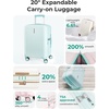 BAGSMART 20″ Spinner Carry-On, PC Hardside Expandable, TSA Lock, Pink(Mint Green)