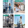 BAGSMART Carry On Luggage 22x14x9 Airline Approved, Expandable Suitcase with Wheels, Pink Lavender(Grey)
