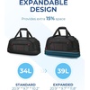 BAGSMART Gym Bag for Men, Expandable Lightweight Workout with Shoe Compartment & Wet Pocket, Water Resistant Weekender Bag, Black