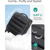 BAGSMART Softside Underseat Personal Item Suitcase with Wheels, Purple(Black)