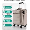 BAGSMART Softside Underseat Personal Item Suitcase with Wheels, Purple(Camel)