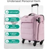 BAGSMART Softside Underseat Personal Item Suitcase with Wheels, Purple(Purple)
