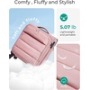 BAGSMART Softside Underseat Personal Item Suitcase with Wheels, Purple(Sakura Pink)