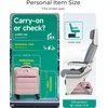 BAGSMART Softside Underseat Personal Item Suitcase with Wheels, Purple(Sakura Pink)