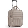 BAGSMART 16 inch Small Underseat Carry on Luggage, Suitcase with Wheels(Brown)
