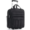BAGSMART 16 inch Small Underseat Carry on Luggage, Suitcase with Wheels(Deep Black)