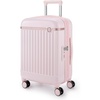 BAGSMART 20″ Expandable PC Carry-On Luggage Spinner Wheels, Green(Atlas Pink)