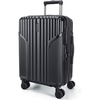 BAGSMART Carry On Luggage 22x14x9 Airline Approved, Expandable Suitcase with Wheels, Pink Lavender(Black)