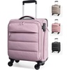 BAGSMART Softside Underseat Personal Item Suitcase with Wheels, Purple(Purple)