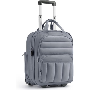 BAGSMART 16 inch Small Underseat Carry on Luggage, Suitcase with Wheels(Grey)