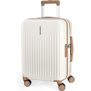BAGSMART 20″ Spinner Carry-On, PC Hardside Expandable, TSA Lock, Pink(Beige)